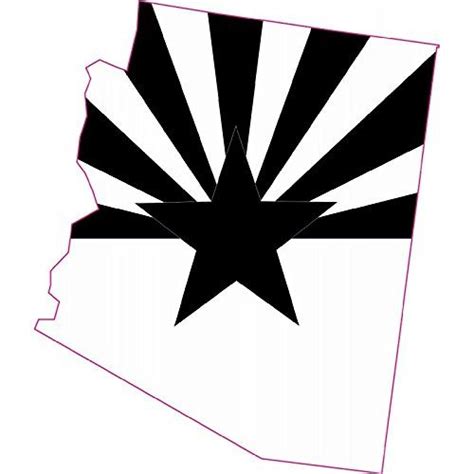 StickerTalk Black and White Die Cut Arizona Flag Vinyl Sticker, 4 ...