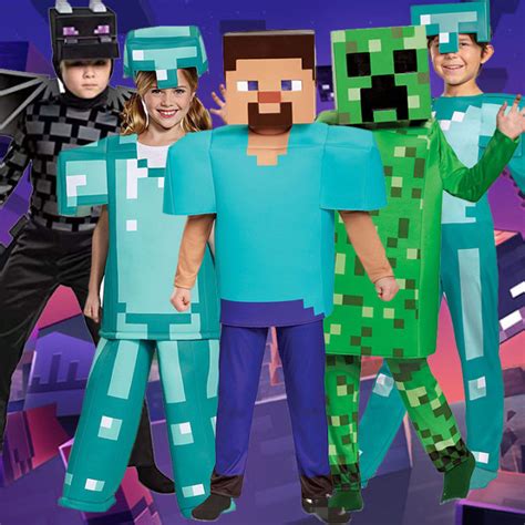 Halloween My World Minecraft Game Play Costume Children's Diamond Armor Cosplay Performance Wear ...