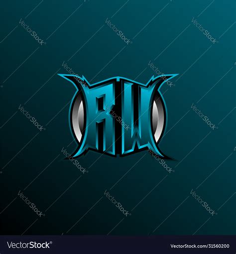 Initial rw logo design Royalty Free Vector Image