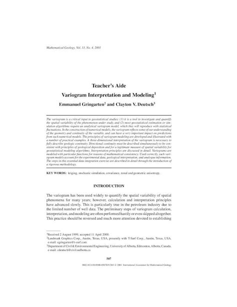 (PDF) Teacher's Aide Variogram Interpretation and Modelinggeog.ucsb.edu/~chris/readings ...