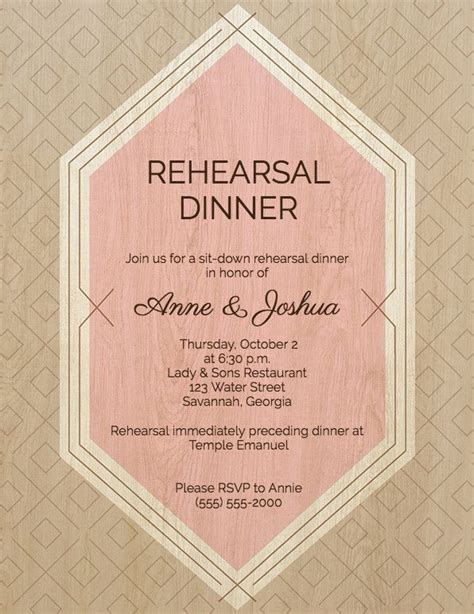 Rehearsal Dinner Invite Wording - Printable Calendars AT A GLANCE