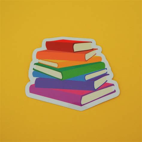 Rainbow Book Stack Vinyl Sticker - HOYFC – Hand Over Your Fairy Cakes