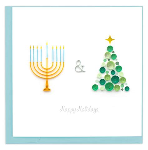 Handcrafted Hanukkah & Christmas Card | Quilling Card¨