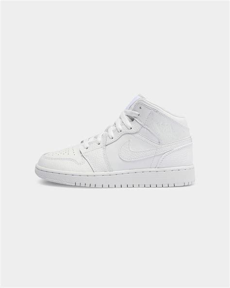 Jordan Kids Air Jordan 1 Mid (GS) White/White/White | Culture Kings