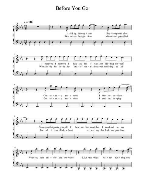 Before you go - Lewis Capaldi Sheet music for Piano (Solo) Easy | Musescore.com