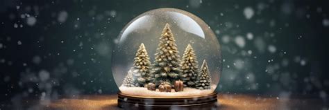 Premium AI Image | A snow globe with christmas trees on it