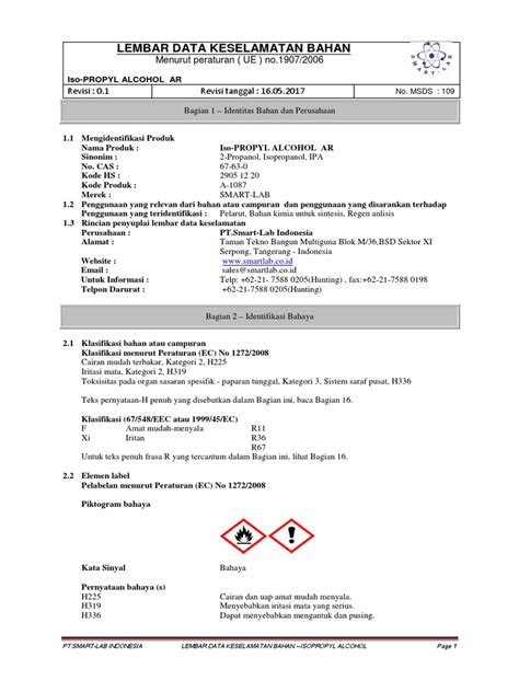 Msds Isopropyl Alcohol | PDF