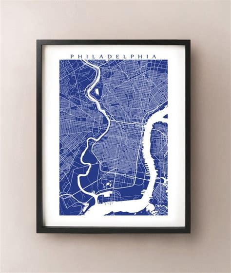 Philadelphia Map Print Philly Art Poster by CartoCreative on Etsy