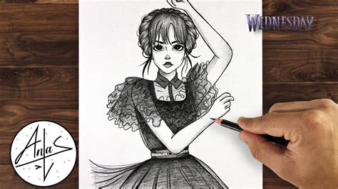 How to Draw WEDNESDAY ADDAMS | Drawing Tutorial (step by step) - YouTube