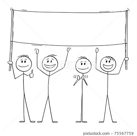 Group of People Holding Empty Sign and... - Stock Illustration [75567759] - PIXTA