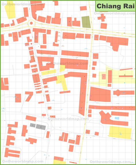 Chiang Rai City Centre Map - Ontheworldmap.com