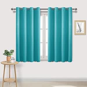 Amazon.com: DWCN Turquoise Room Darkening Blackout Curtains - Thermal Insulated Privacy Energy ...