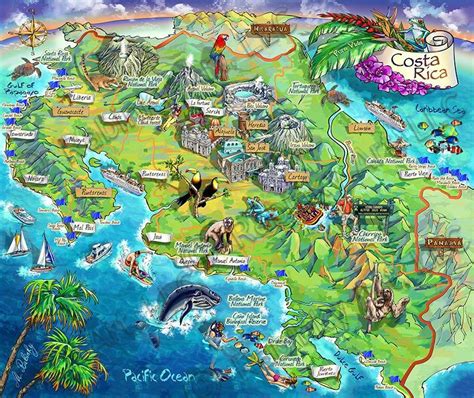 Map Of Costa Rica Tourist Attractions - California State Map