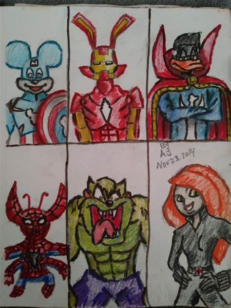 My drawing of both Disney characters and Looney Tunes as Marvel characters lol : r/marvelstudios