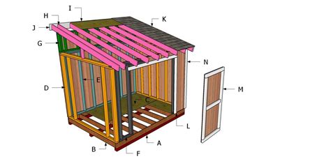 8x10 Lean to Shed Roof Plans | HowToSpecialist - How to Build, Step by Step DIY Plans | Lean to ...