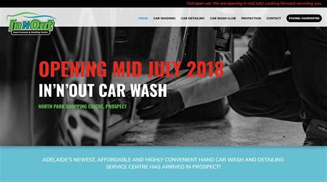 Website For Car Wash Services In'n'out - Website Adelaide