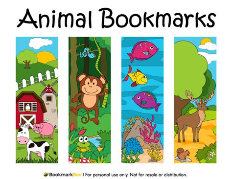 Printable Animal Bookmarks