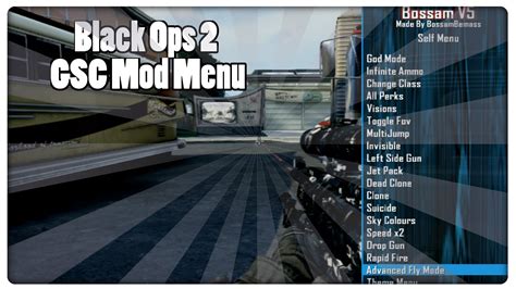 Black Ops 2 1.19 GSC Mod Menu + PS3 DOWNLOAD - YouTube