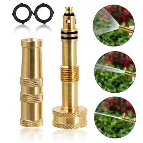 Solid Brass Garden Hose Nozzle, EEEkit Heavy Duty High Pressure Hose Nozzle for Standard Garden ...