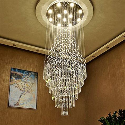 Buy Luxury Large Foyer Chandelier, Modern 12-Lights Round Raindrop ...