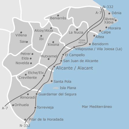 Mapa Alicante Provincia | Mapa