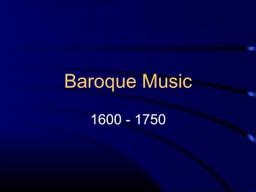 Baroque Instrumental Music | PPT