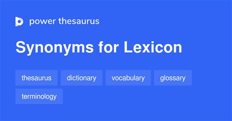 Lexicon synonyms - 715 Words and Phrases for Lexicon