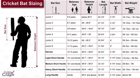 Cricket Bat Sizing Guide: How to Choose a Cricket Bat - Its Only Cricket