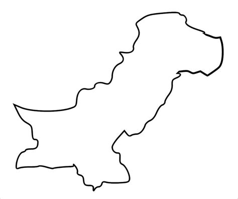 Outline Map of Pakistan coloring page - Download, Print or Color Online for Free