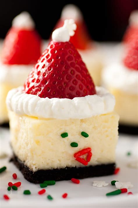 Santa Hat Cheesecake Bites - Cooking Classy