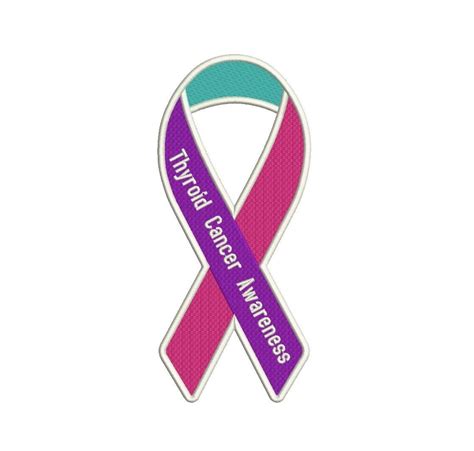 Thyroid Cancer Awareness Ribbon Machine Embroidery Digitized