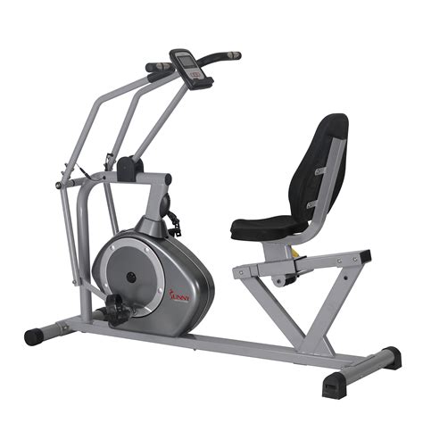 Sunny Health & Fitness Magnetic Recumbent Exercise Bike, 350lb High Weight Capacity, Cross ...