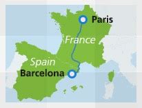 Paris Barcelona Train / table for two on the upper deck of the TGV ...