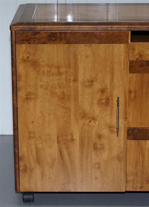 Burr Walnut Sideboard TV Stand Drawers Designed to House Computer Part ...