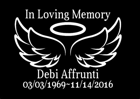 In Loving Memory Decal Angel Wings Decal Remembrance Decal | Etsy