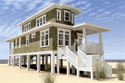 Beach House Plan With Walkout Sundeck - 44124TD | Architectural Designs ...