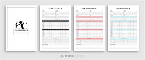 Premium Vector | Golf Scorecard Log Book Templated Tracker Design