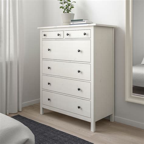 HEMNES Chest of 6 drawers - white stain - IKEA