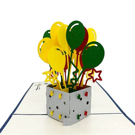 Balloon Bouquet Pop Up Card, Handmade Happy Birthday Card | LovedUp