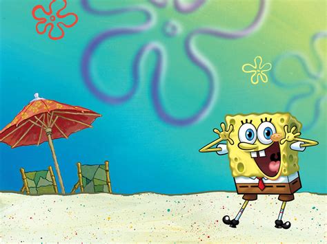 Spongebob at the Beach Spongebob Wallpapers | Cute Spongebob Wallpapers