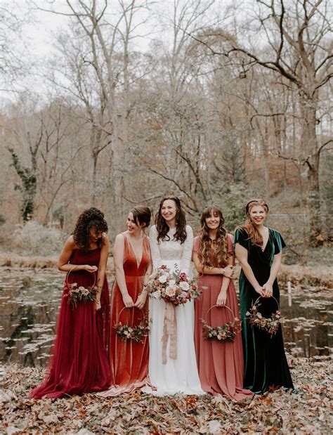 Dutiful stressed autumn wedding inspo Get it here | Fall bridesmaid dresses, Velvet bridesmaid ...