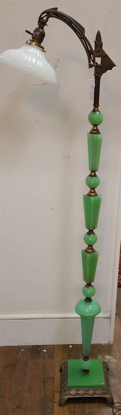 Jadeite Floor Lamp from Booth 111 - $695.00. | Art deco lighting, Art deco lamps, Vintage lamps