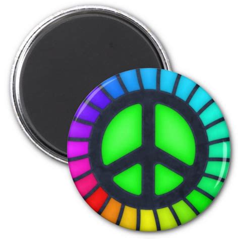 Rainbow Peace Sign Fabric | Zazzle.com