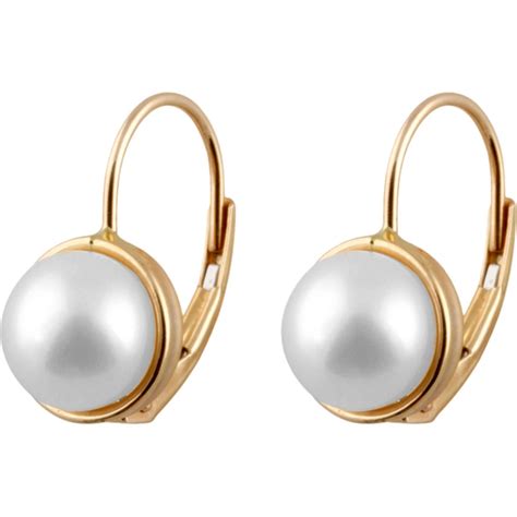 14k Gold Leverback Earrings With Freshwater Pearl | Gemstone Earrings | Jewelry & Watches | Shop ...