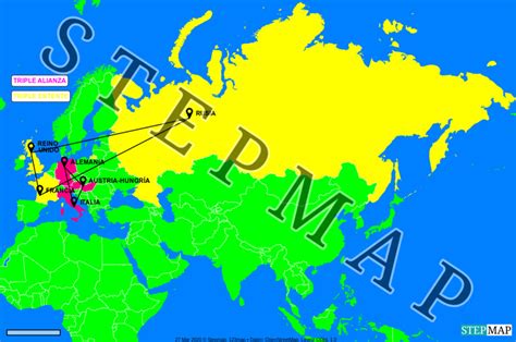 StepMap - Triple Alianza - Triple Entente - Landkarte für Europe