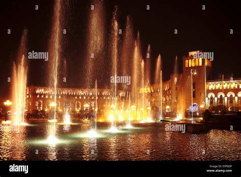 Republic Square, dancing fountain, Yerevan, Armenia Stock Photo - Alamy