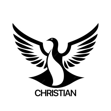 Premium Vector | Christian Logo template with dove pigeon Black and ...