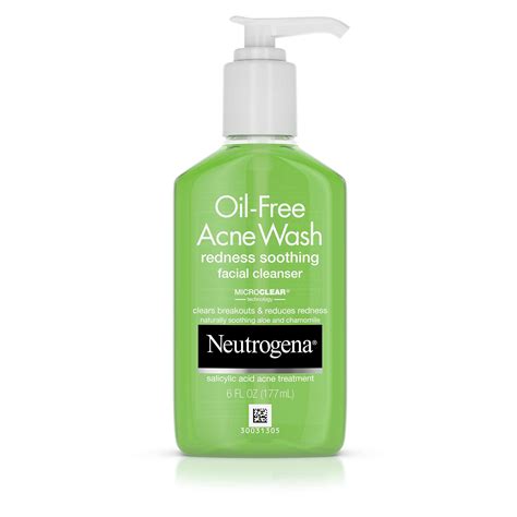 Buy Neutrogena Oil-Free Acne and Redness Facial , Soothing Face Wash ...