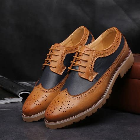 Aliexpress.com : Buy Men Brogue Formal Shoes Low Top Mens Wedding Shoes ...