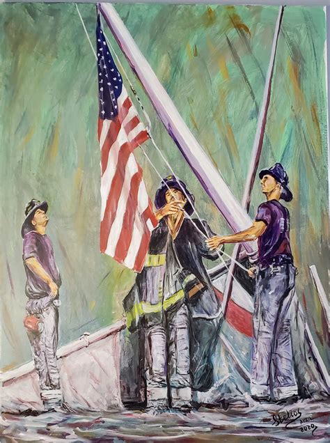 078 Raising the Flag at Ground Zero – Stels Art Gallery